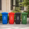 Color classified trash can set for home kitchen and living room, movable with lid, three-color set details Picture